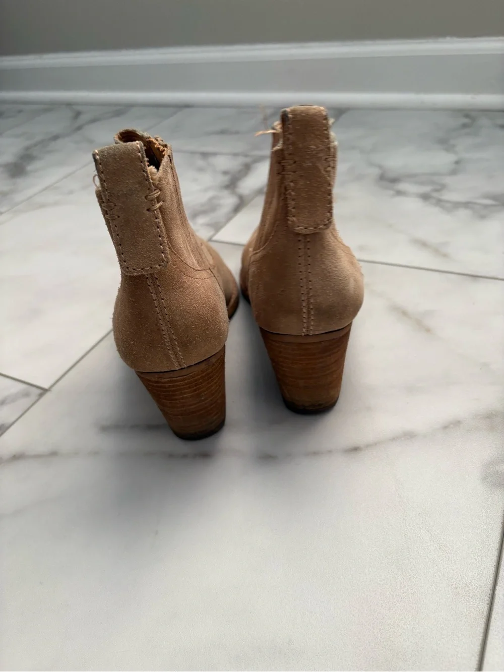 Dolce Vita Suede Tan Ankle Booties